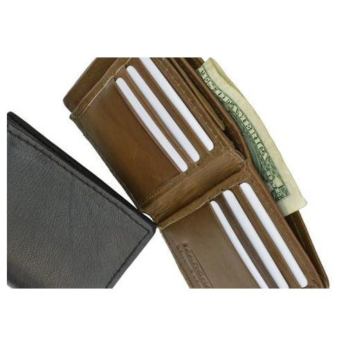Genuine leather bifold credit card ID mens wallet 1157 Image 1