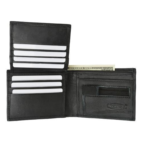 Mens premium genuine leather credit card ID bifold wallet P3053 Image 1