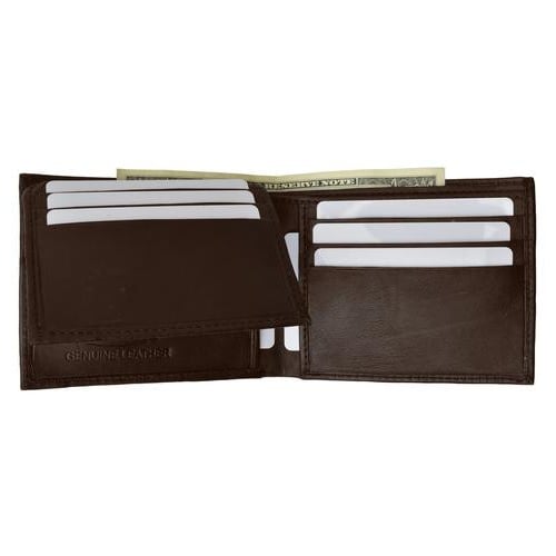 Mens premium genuine leather credit card ID bifold wallet P53 Image 1
