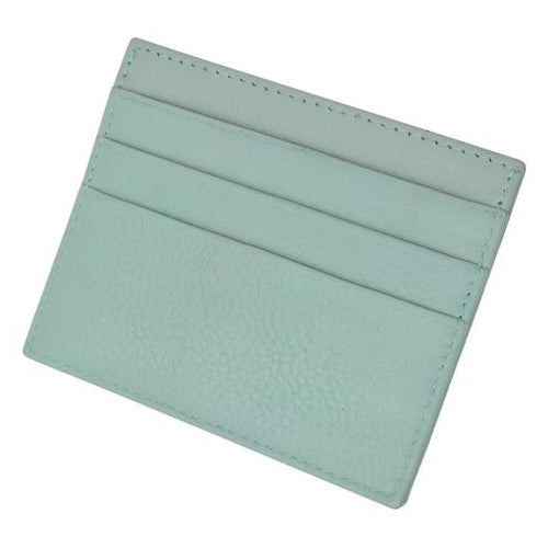 Premium Baby blue Soft Genuine Leather Simple Credit Card Holder Image 1