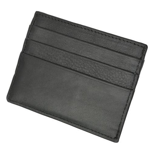 Premium Black Soft Genuine Leather Simple Credit Card Holder Image 1