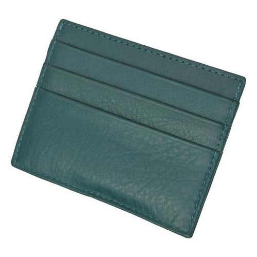 Premium Dark green Soft Genuine Leather Simple Credit Card Holder Image 1
