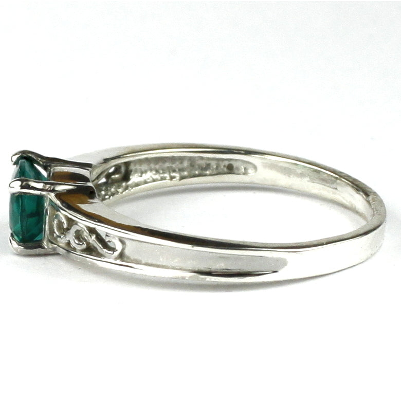 SR362 Created Emerald 925 Sterling Silver Ring Image 3