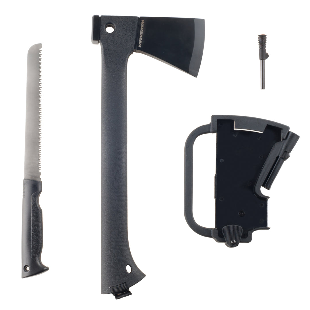 Wakeman Multi-Function Camping Axe with Saw and Firestarter Lightweight 15.5" Image 2