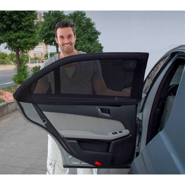 Zone Tech 2x Slip On Stretchable Mesh Protective Side Window Car Sun Shade Image 3