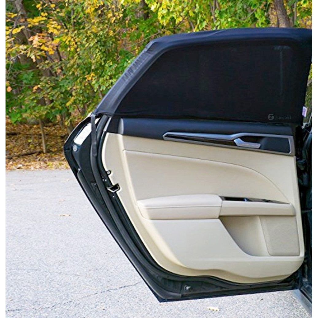 Zone Tech 2x Slip On Stretchable Mesh Protective Side Window Car Sun Shade Image 4