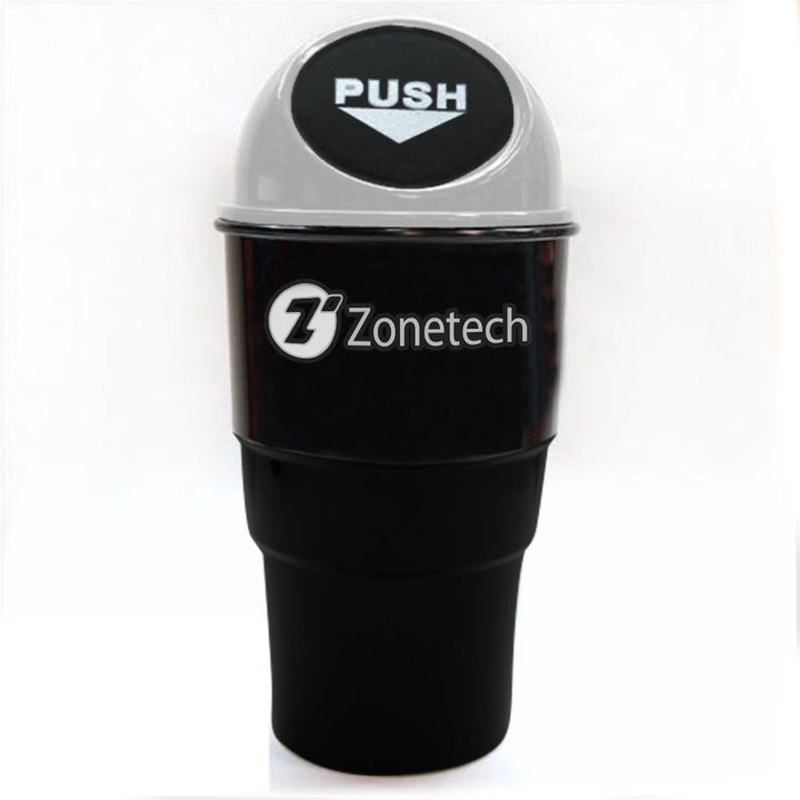 Zone Tech Black and Gray Car Portable Sturdy Mini Car Garbage Can Litter Storage Holder Image 1