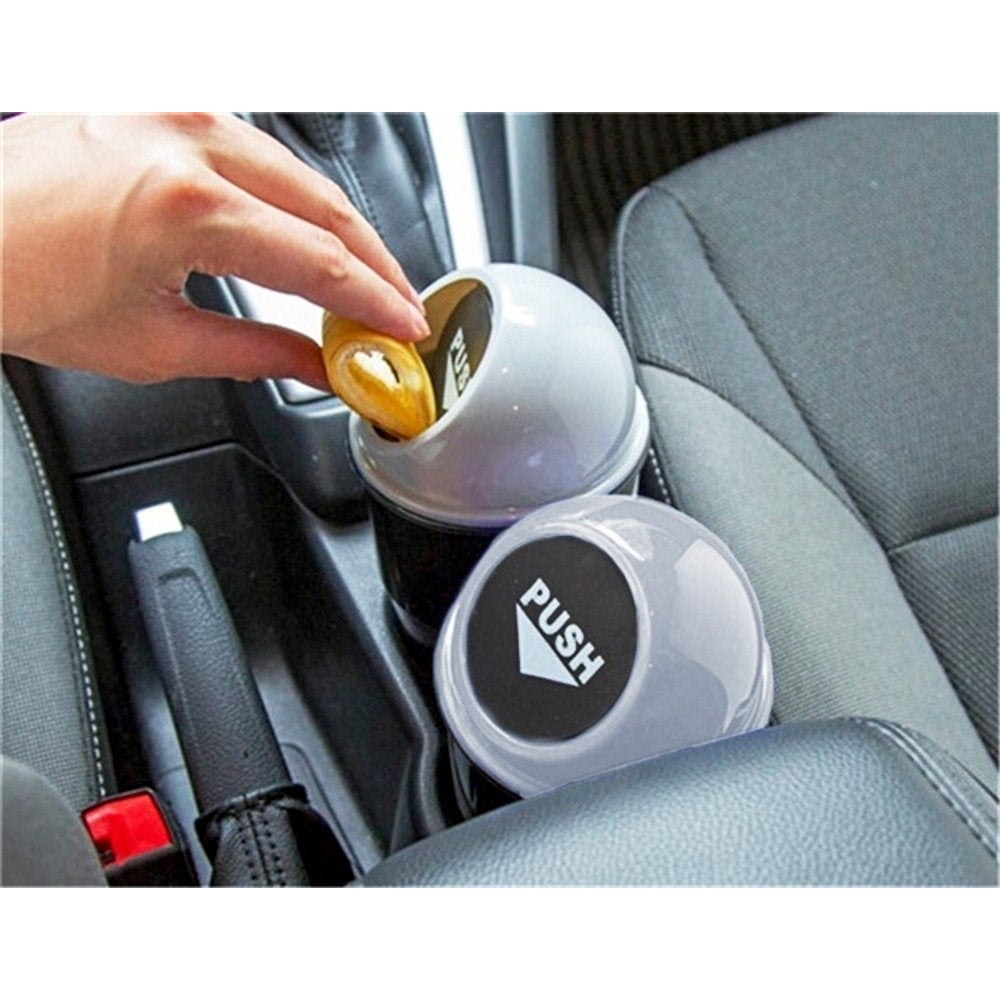 Zone Tech Black and Gray Car Portable Sturdy Mini Car Garbage Can Litter Storage Holder Image 4