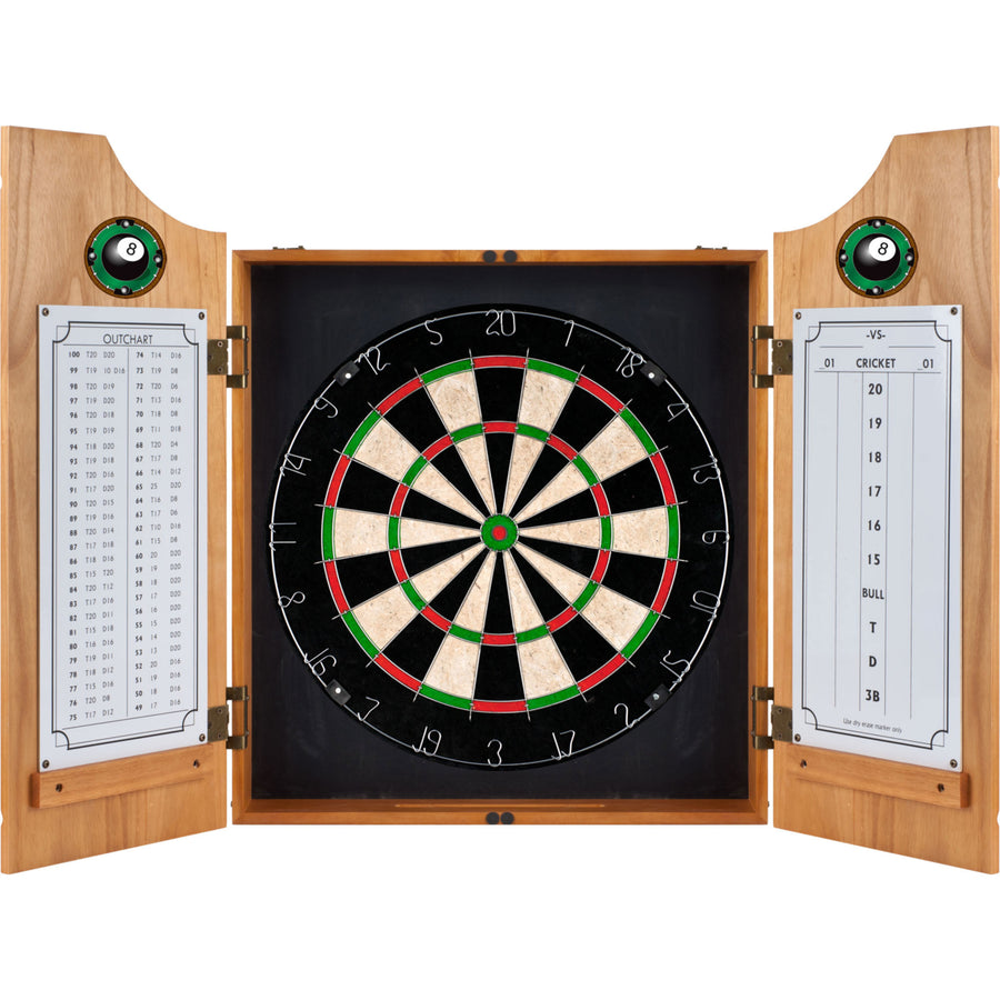 8-Ball Dart Cabinet includes Darts and Board Image 1