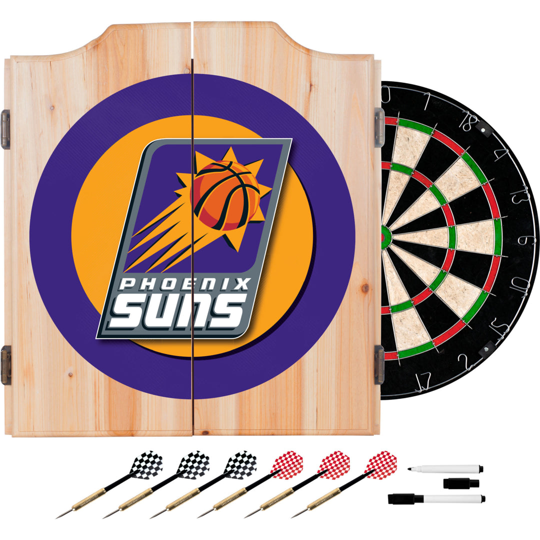 Phoenix Suns NBA Wood Dart Cabinet Set Image 1