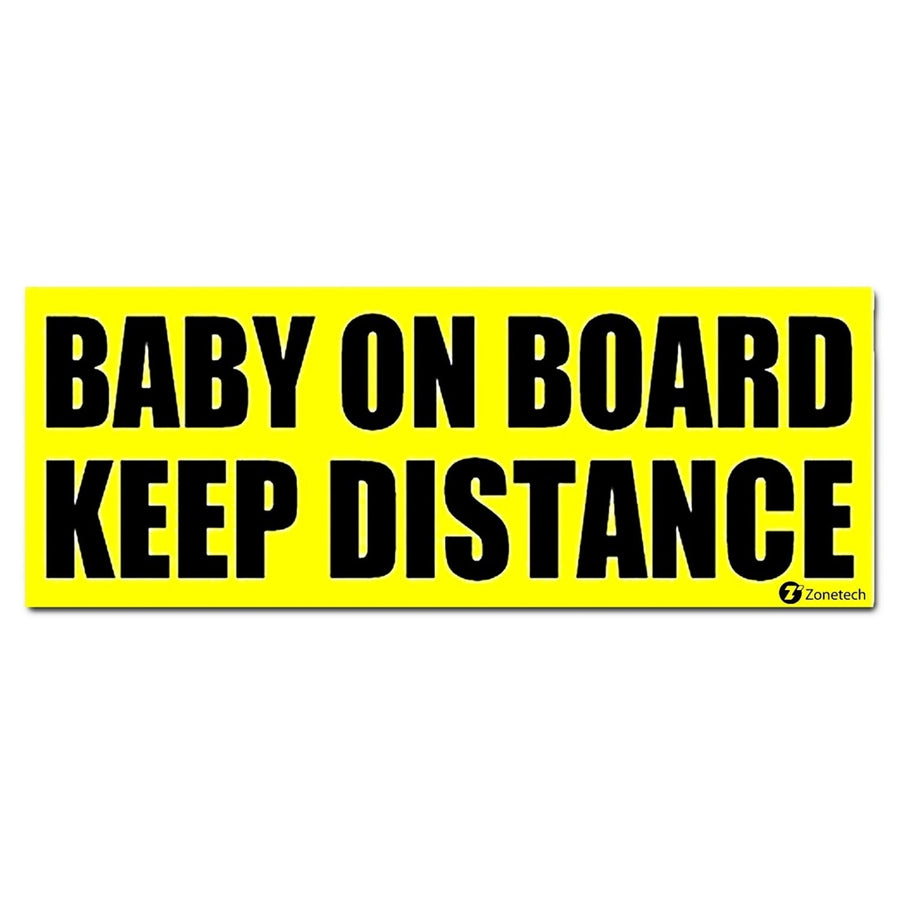 Zone Tech Baby On Board Keep Distance Car Vehicle Safety Sticker Bumper Decal Image 1