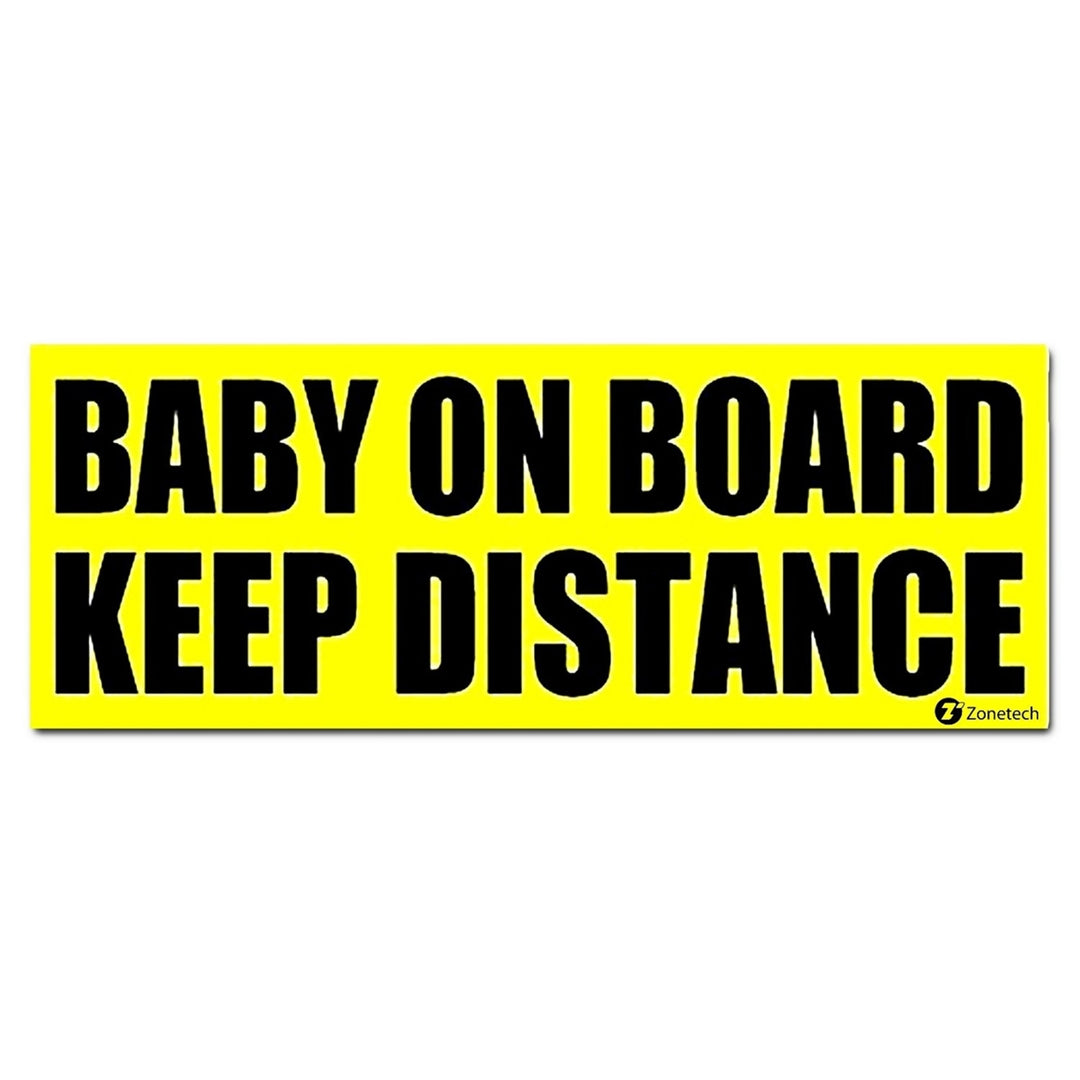 Zone Tech Baby On Board Keep Distance Car Vehicle Safety Sticker Bumper Decal Image 1