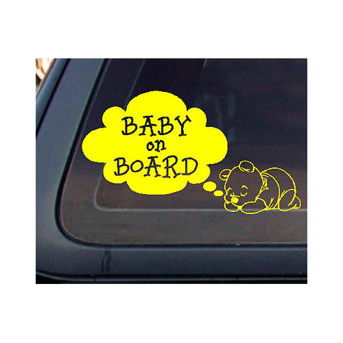 Zone Tech Bear Baby on Board Car Decal  Sticker   Yellow Image 1