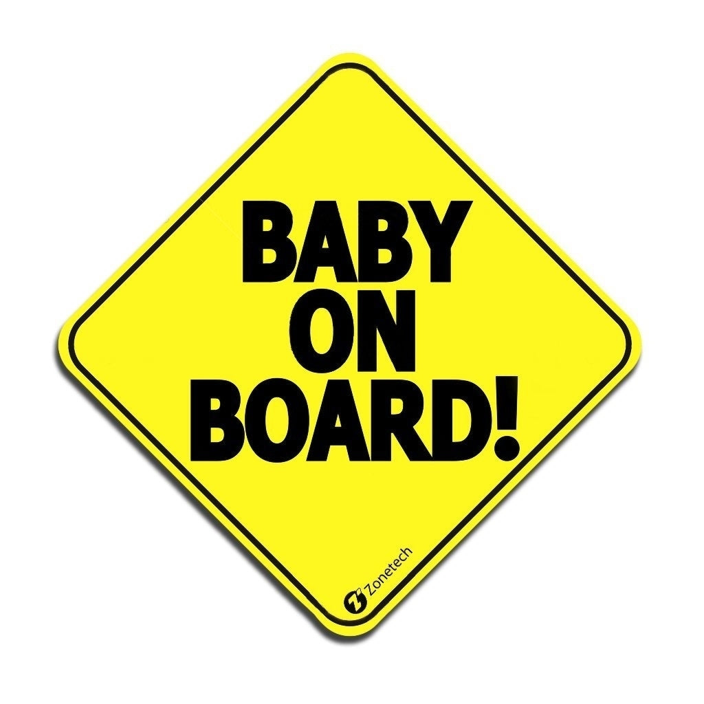 Zone Tech Premium Quality Reflective Convenient Reusable "Baby on Board" Vehicle Safety Sticker Image 1