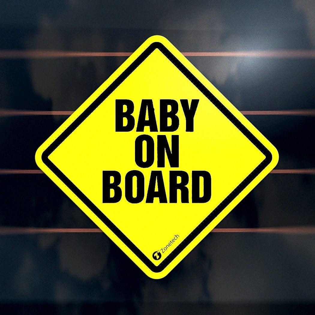 Zone Tech Premium Quality Reflective Convenient Reusable "Baby on Board" Vehicle Safety Sticker Image 4