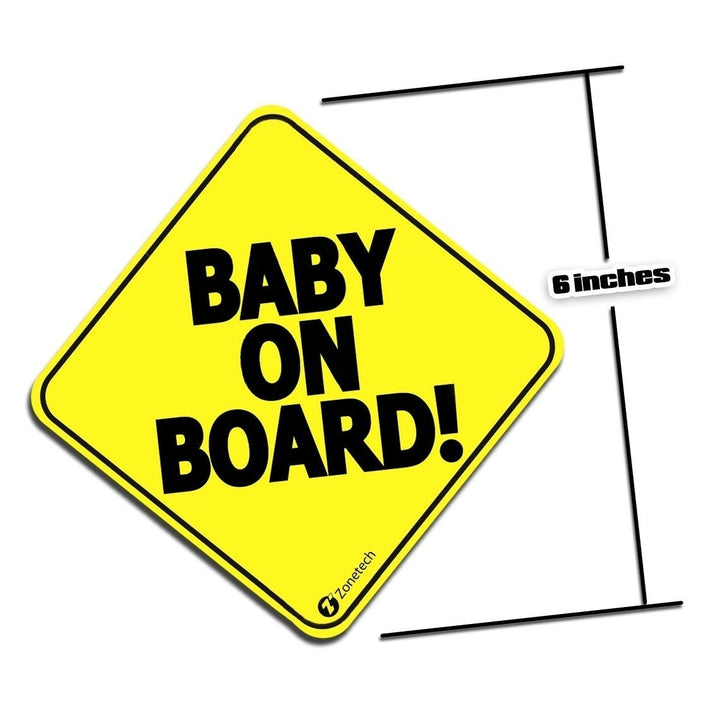 Zone Tech Premium Quality Reflective Convenient Reusable "Baby on Board" Vehicle Safety Sticker Image 6