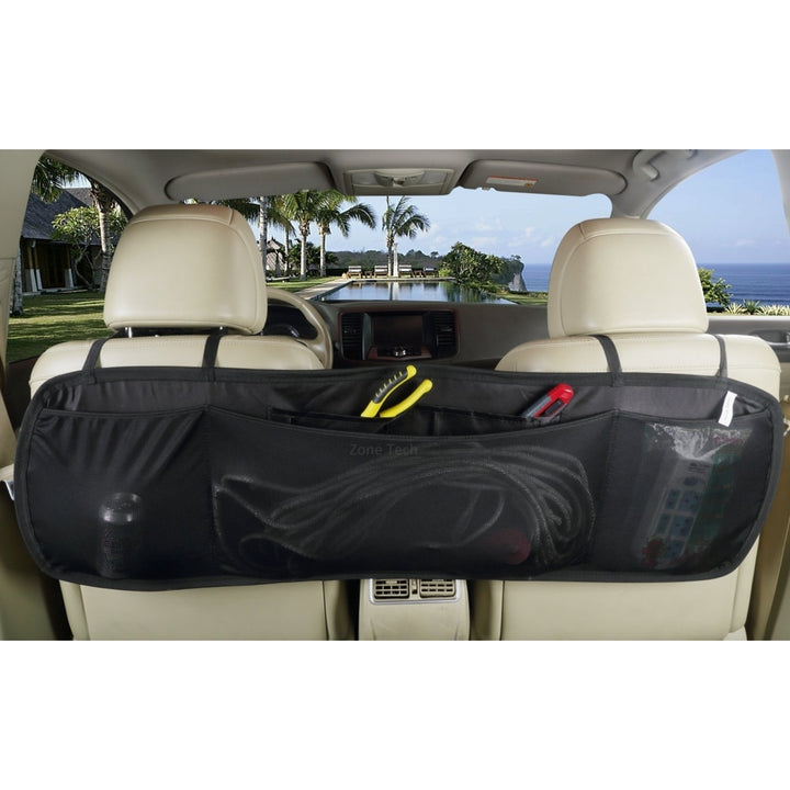 Zone Tech Compact Back Seat Car Storage Bag Organizer Black Image 2