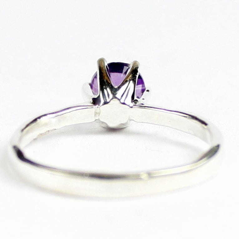 SR311 Amethyst 925 Sterling Silver Ring Image 4