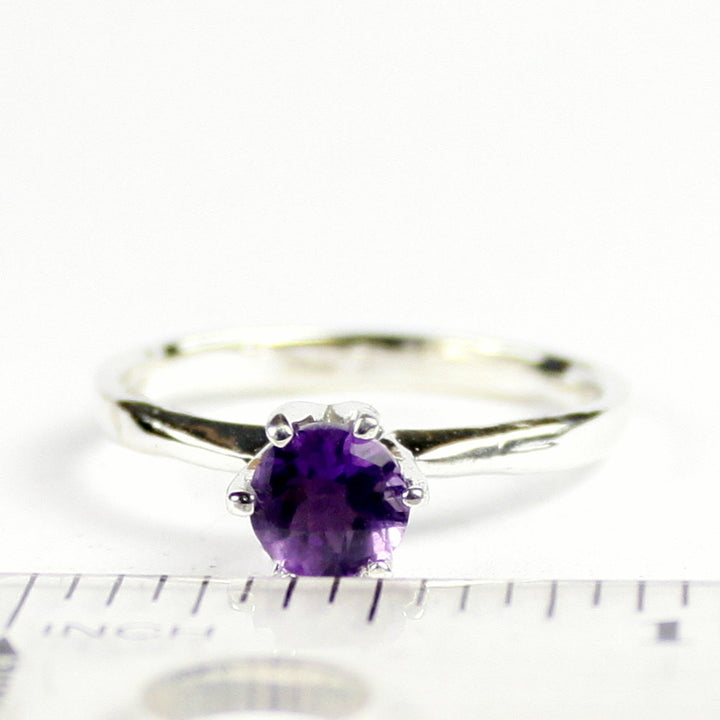 SR311 Amethyst 925 Sterling Silver Ring Image 4