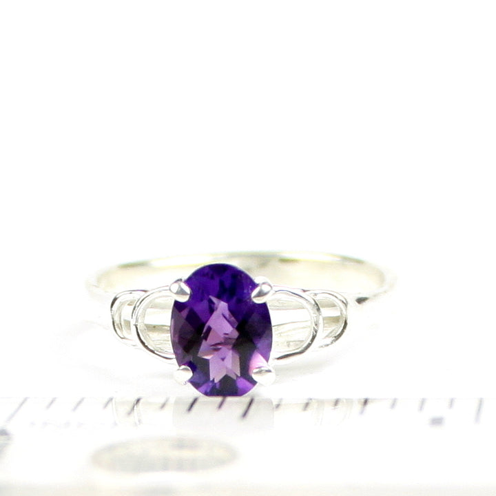 SR300 Amethyst 925 Sterling Silver Ladies Ring Image 4