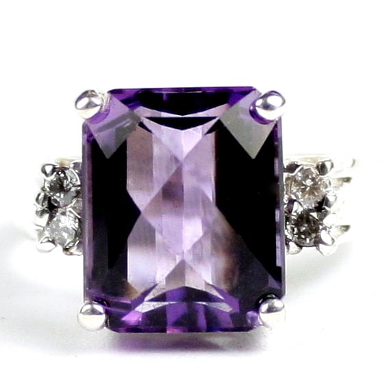 SR183 Amethyst 925 Sterling Silver Ring Image 1