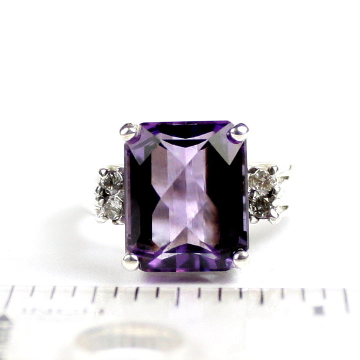 SR183 Amethyst 925 Sterling Silver Ring Image 4