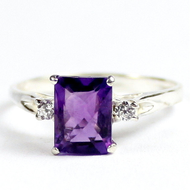 SR171 Amethyst 925 Sterling Silver Ladies Ring Image 1