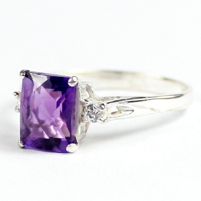 SR171 Amethyst 925 Sterling Silver Ladies Ring Image 2