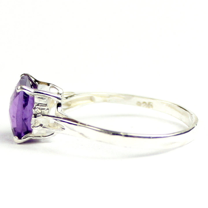 SR171 Amethyst 925 Sterling Silver Ladies Ring Image 3