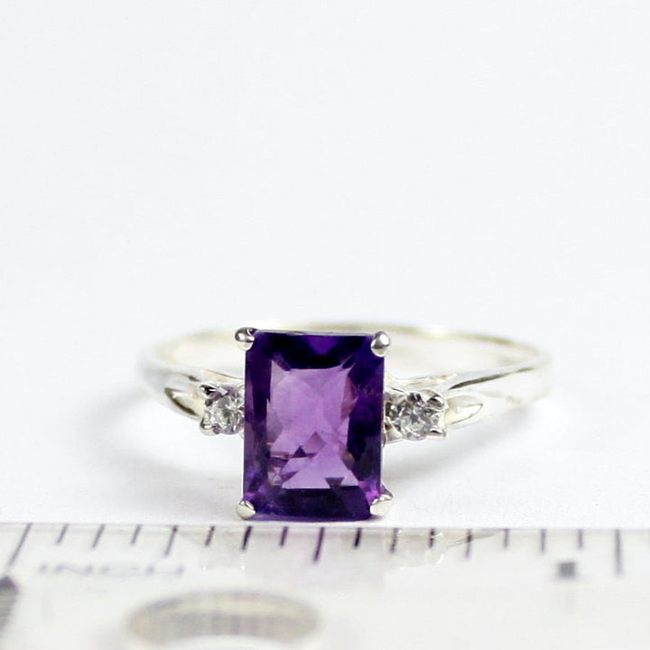 SR171 Amethyst 925 Sterling Silver Ladies Ring Image 4