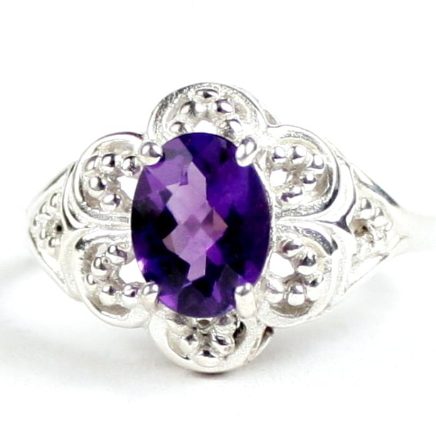 SR125 Amethyst 925 Sterling Silver Ladies Ring Image 1