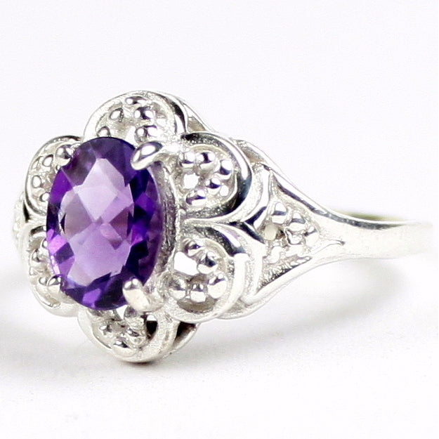 SR125 Amethyst 925 Sterling Silver Ladies Ring Image 2