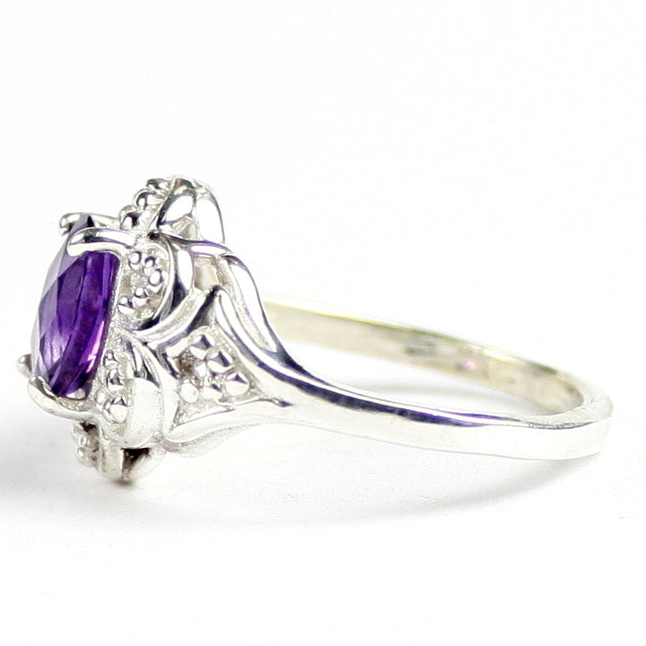 SR125 Amethyst 925 Sterling Silver Ladies Ring Image 3