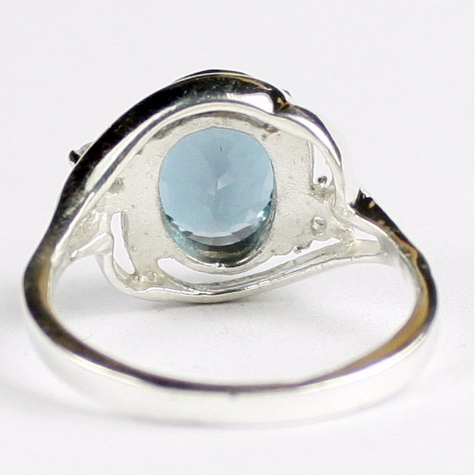 Sterling Silver Ladies Ring Quantum Cut London Blue Topaz SR021 Image 4