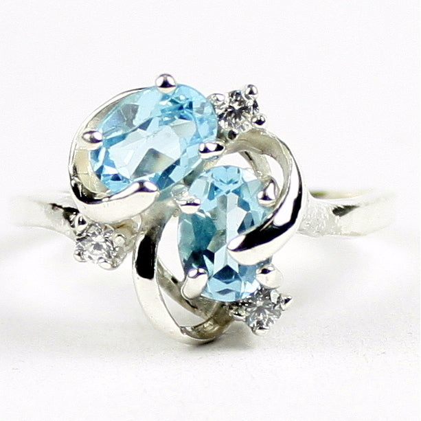 Sterling Silver Ladies Ring Swiss Blue Topaz SR016 Image 1