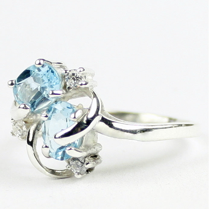 Sterling Silver Ladies Ring Swiss Blue Topaz SR016 Image 2