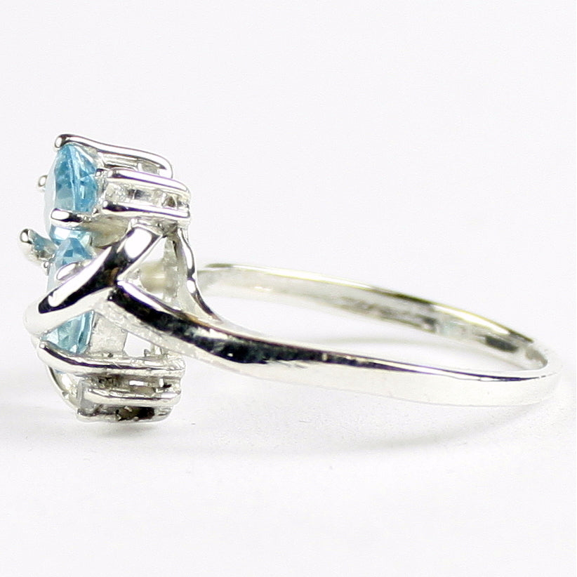 Sterling Silver Ladies Ring Swiss Blue Topaz SR016 Image 3