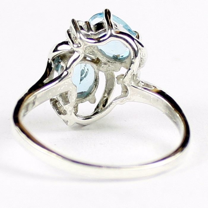 Sterling Silver Ladies Ring Swiss Blue Topaz SR016 Image 4