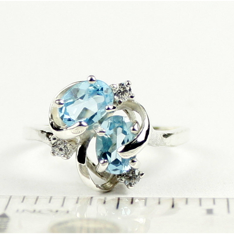 Sterling Silver Ladies Ring Swiss Blue Topaz SR016 Image 4