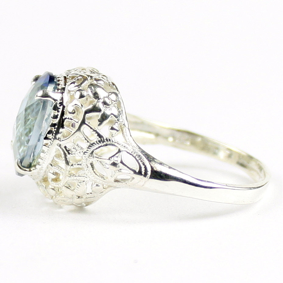 Sterling Silver Antique Style Filigree Ladies Ring Neptune Garden Topaz SR009 Image 3