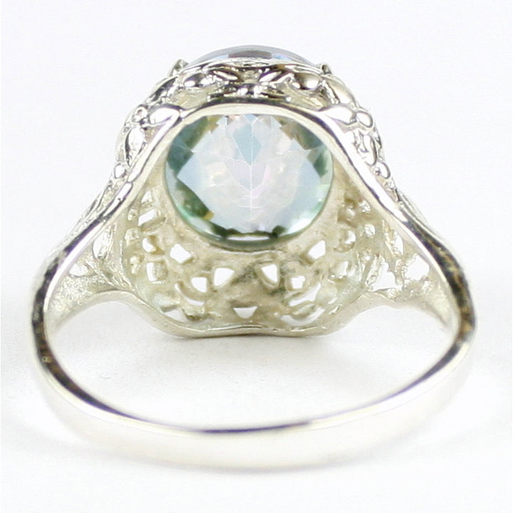 Sterling Silver Antique Style Filigree Ladies Ring Neptune Garden Topaz SR009 Image 4