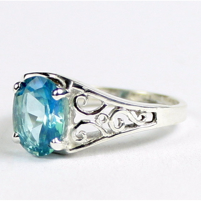 Sterling Silver Ladies Ring Paraiba Topaz SR005 Image 2