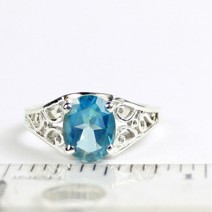 Sterling Silver Ladies Ring Paraiba Topaz SR005 Image 4