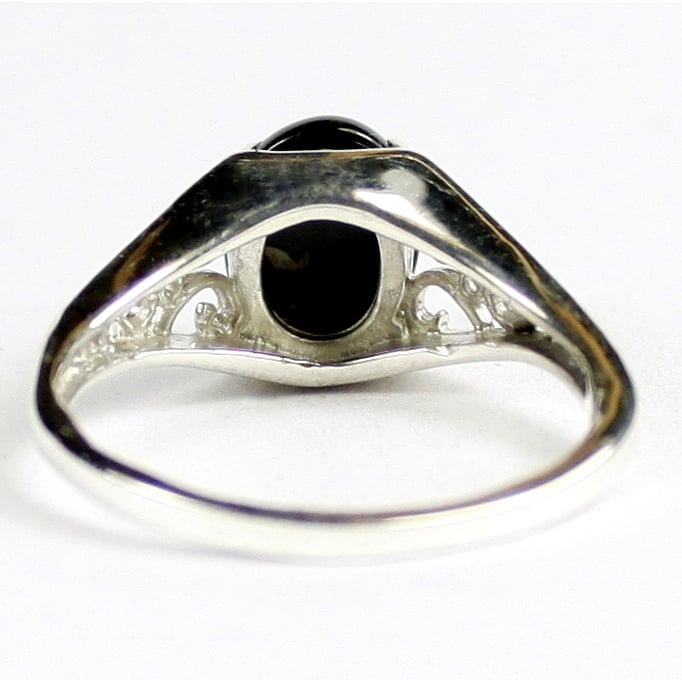 Sterling Silver Ladies Ring Black Onyx SR005 Image 4