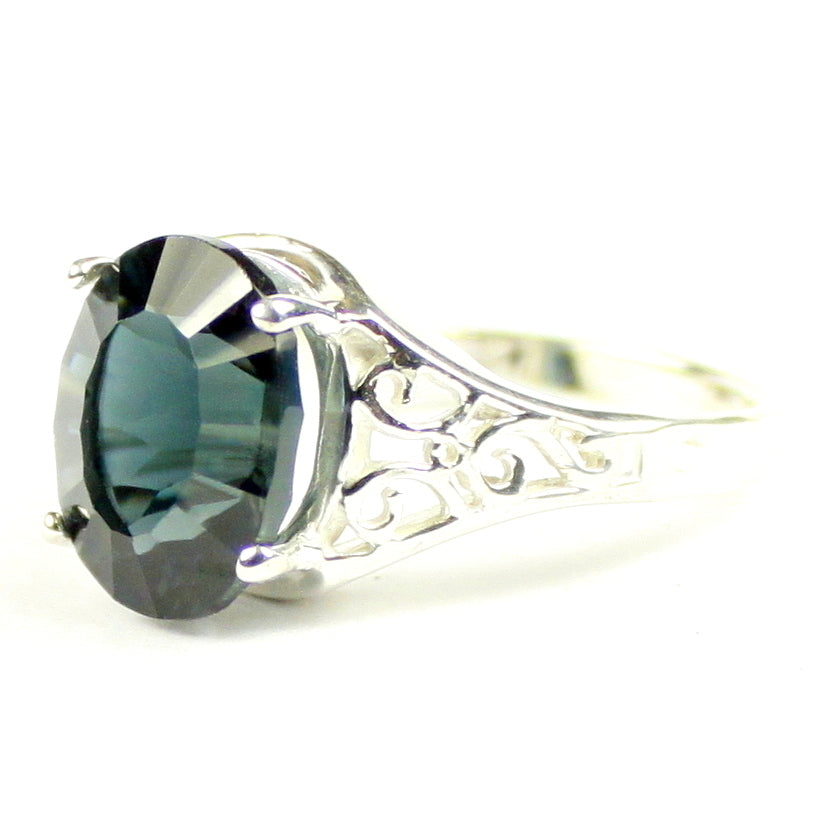 SR057 12x10mm Quantum Cut London Blue Topaz 925 Sterling Silver Ring Image 2