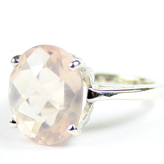 Sterling Silver Ladies Ring Rose Quartz SR055 Image 2