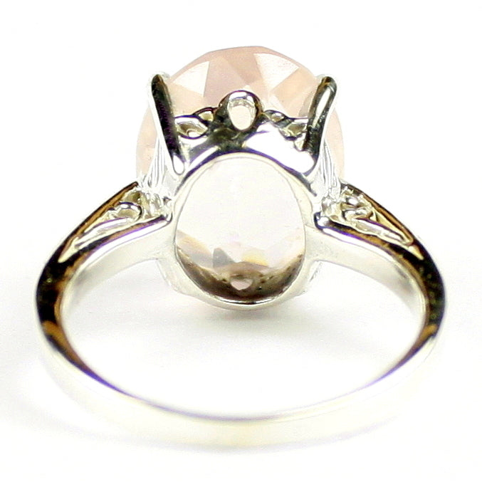 Sterling Silver Ladies Ring Rose Quartz SR055 Image 4