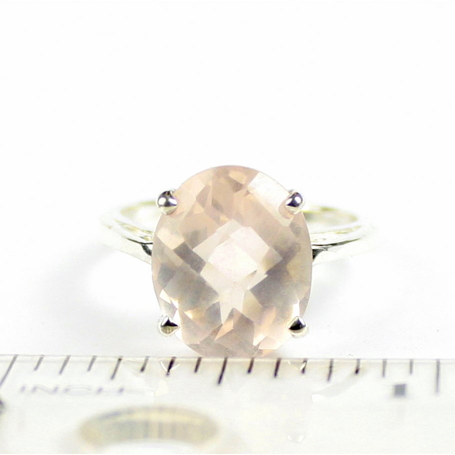 Sterling Silver Ladies Ring Rose Quartz SR055 Image 4