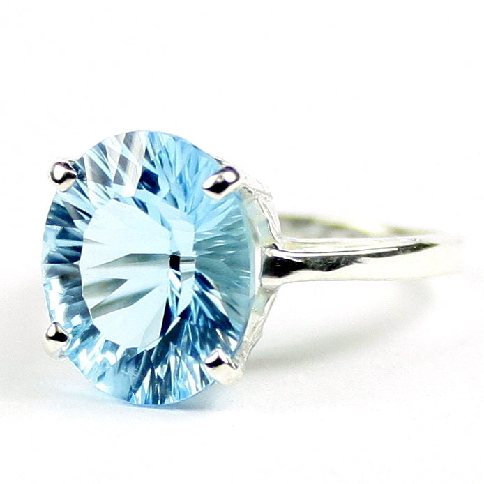 Sterling Silver Ladies Ring Quantum Cut Swiss Blue Topaz SR055 Image 2