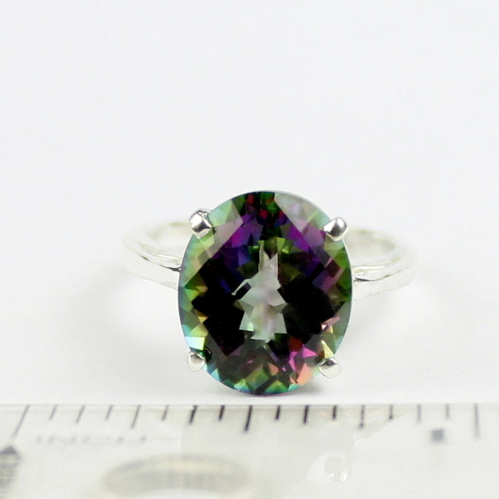 Sterling Silver Ladies Ring Mystic Fire Topaz SR055 Image 4